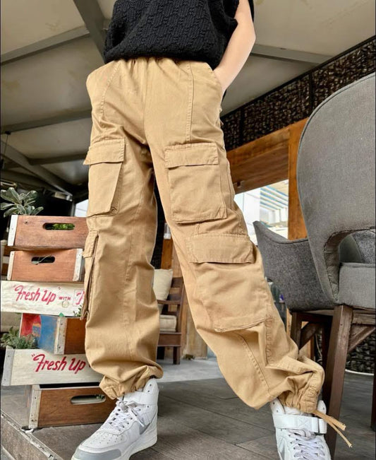 Beige cargo jeans pants